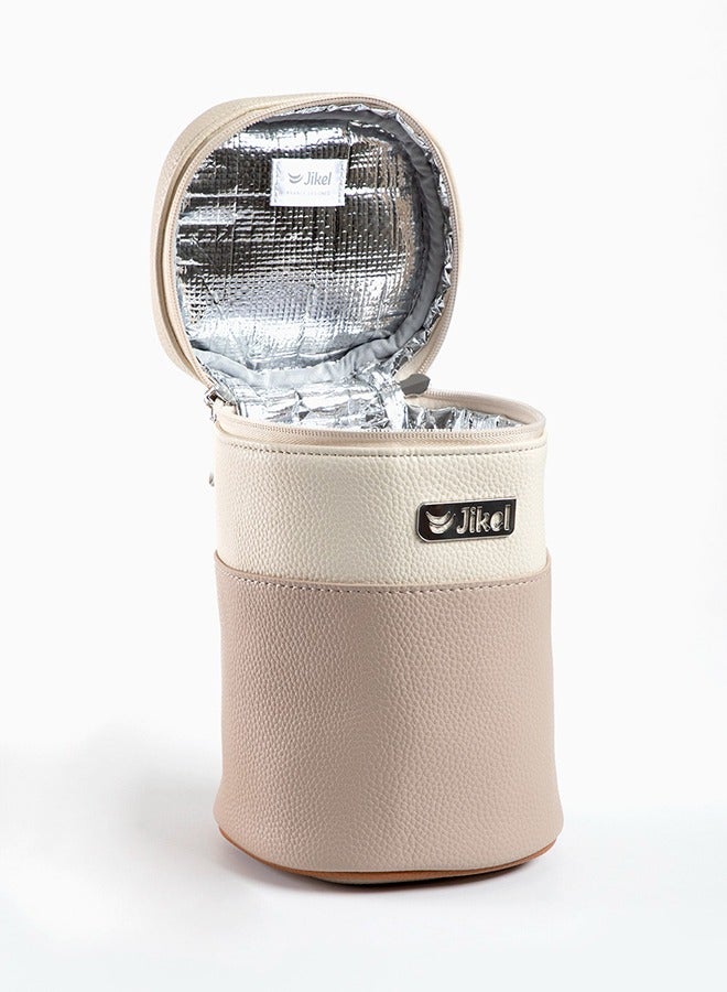 Jikel Diaper Bag With Changing Mat, Insulated Pacifier And Bottle Storage - Beige - Image 4