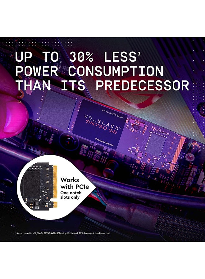 دبليو دي SN750 SE NVMe Internal Gaming SSD Solid State Drive - Gen4 PCIe, M.2 2280, Up to 3,200 MB/s - WDS250G1B0E 250 GB - Image 3