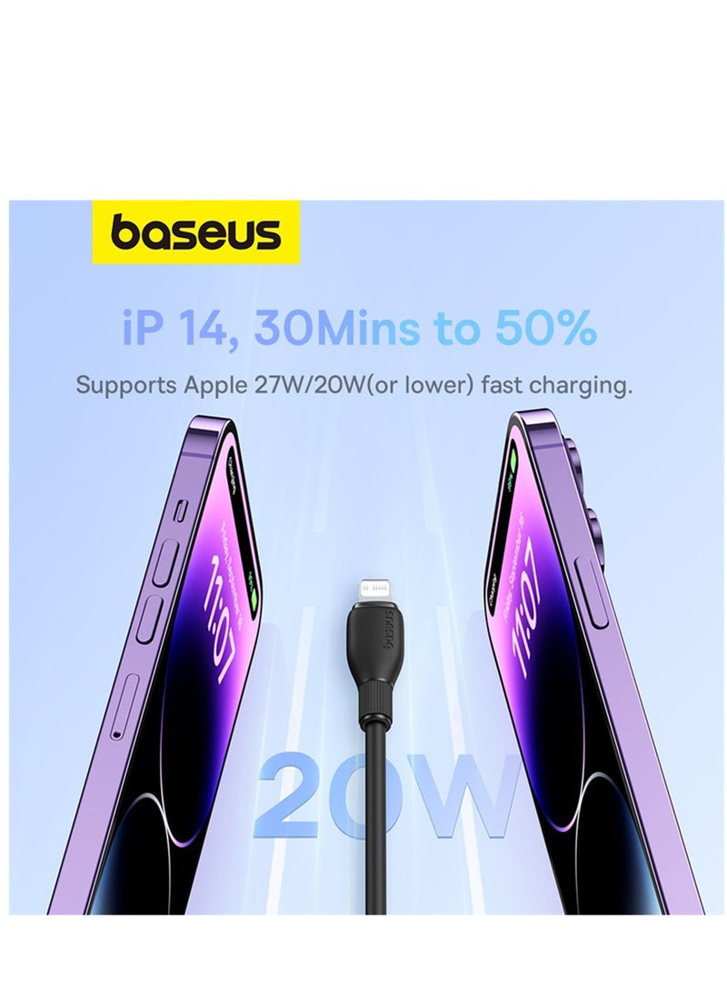 Baseus - USB C To Lightning 1.2M Fast Charging Power Delivery PD 20W Cable For iPhone 14/14 Pro/14 Plus/14 Pro Max, iPad Pro And iPhone 8-13 All Series Black - Image 1