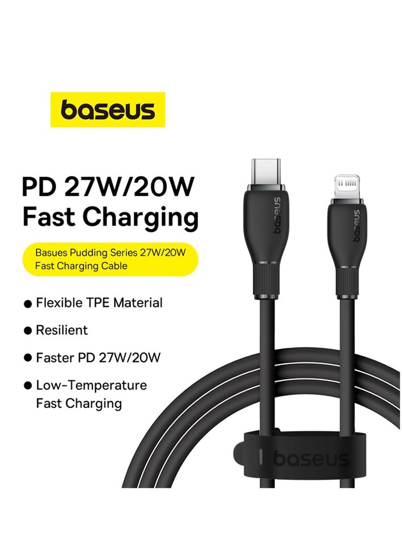 Baseus - USB C To Lightning 1.2M Fast Charging Power Delivery PD 20W Cable For iPhone 14/14 Pro/14 Plus/14 Pro Max, iPad Pro And iPhone 8-13 All Series Black - Image 1