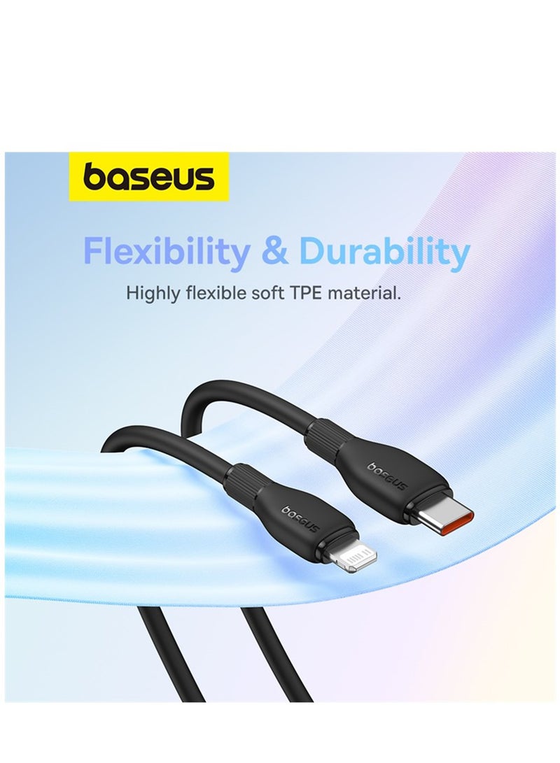 Baseus - USB C To Lightning 1.2M Fast Charging Power Delivery PD 20W Cable For iPhone 14/14 Pro/14 Plus/14 Pro Max, iPad Pro And iPhone 8-13 All Series Black - Image 1