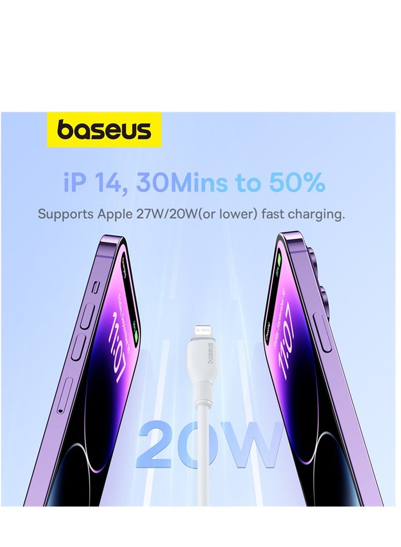 بيسوس كابل USB C إلى Lightning بطول 1.2 متر لتوصيل الطاقة بسرعة PD 20 وات لهاتف iPhone 14/14 Pro/14 Plus/14 Pro Max وiPad Pro وiPhone 8-13 من جميع السلاسل - Image 2