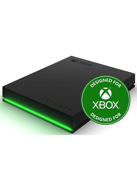 Game Drive for Xbox 2TB External Hard Drive Portable HDD - USB 3.2 Gen 1, Black with Built-in Green LED bar, Xbox Certified, 3 Year Rescue Services STKX2000400/ 2 TB