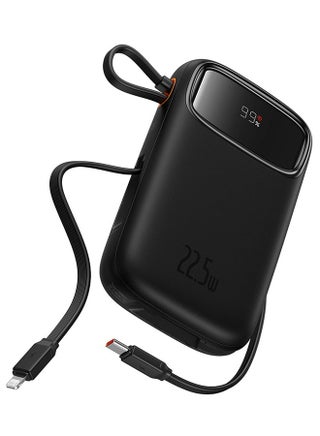 10000 mAh Portable Charger Power Bank, Fast Charging Portable Phone Charger With Built-In Lightning And Usb-C Output Cable, Led Display Battery Pack For Iphone Samsung Android Pixel Ipad Black - pnsku/N53439365A/45/_/1695901157/462723ee-f9f0-4d8c-9215-55f0eaf9b169