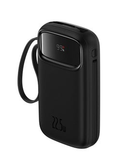 Baseus 10000 mAh Portable Charger Power Bank, Fast Charging Portable Phone Charger With Built-In Lightning And Usb-C Output Cable, Led Display Battery Pack For Iphone Samsung Android Pixel Ipad Black  - Image 3