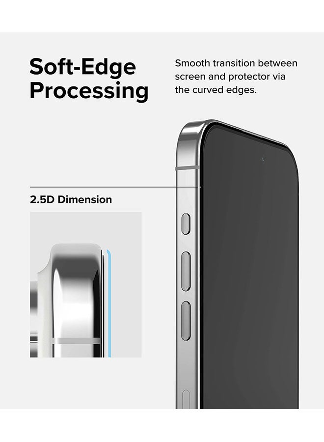 Ringke Cover Display Glass Compatible With iPhone 15 Pro Max 2023 Screen Protector Tempered Glass 9H Hardness Full Coverage Bubble-Free Anti Scratch Protective Film With Installation Jig Clear - Image 5