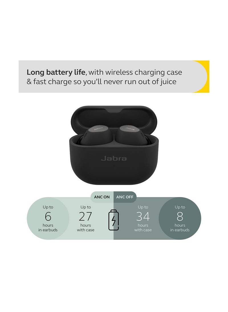 Jabra - Elite 10 True – Advanced Active Noise Cancelling Earbuds With Next-Level Dolby Atmos Surround Sound –All-Day Comfort, Multipoint Bluetooth, Wireless Charging Titanium Black - Image 1
