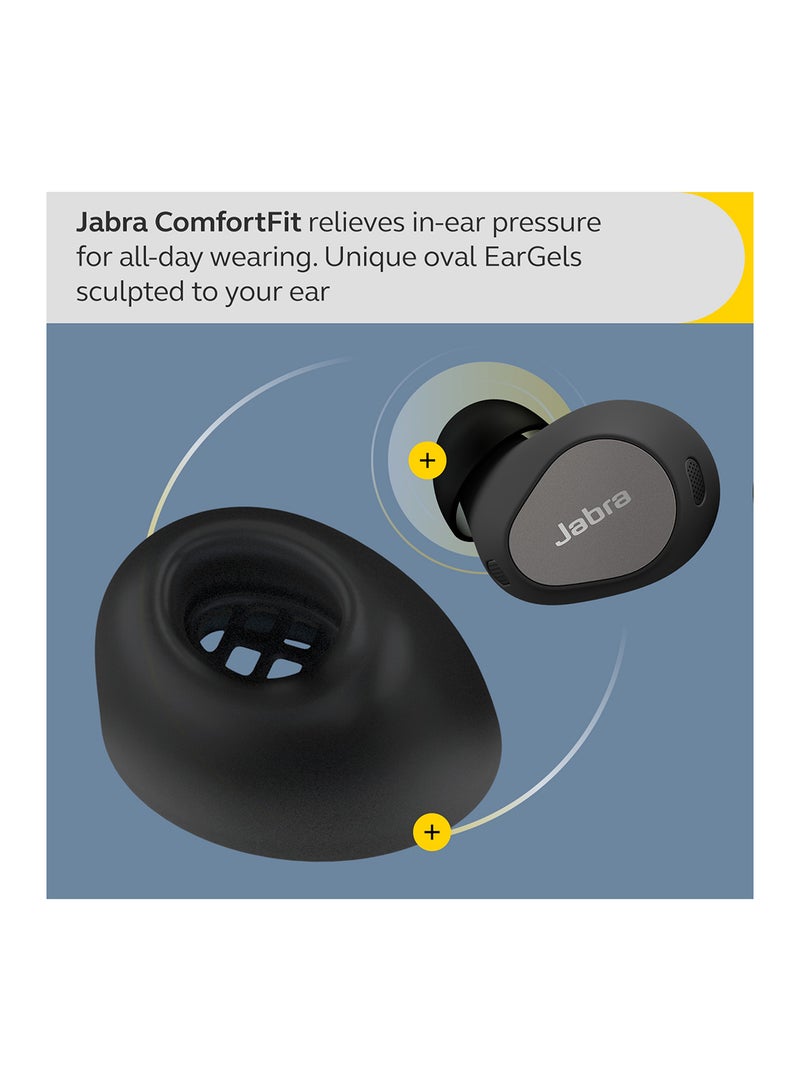 Jabra - Elite 10 True – Advanced Active Noise Cancelling Earbuds With Next-Level Dolby Atmos Surround Sound –All-Day Comfort, Multipoint Bluetooth, Wireless Charging Titanium Black - Image 1