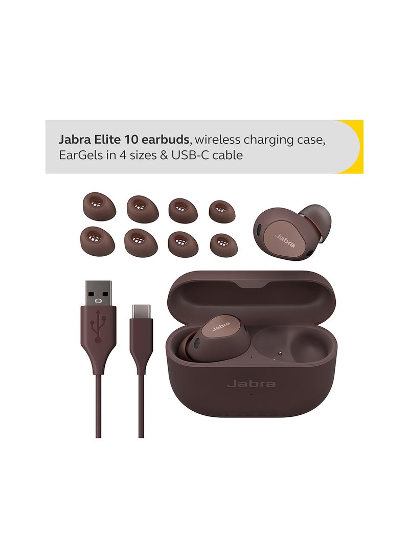 Jabra - Elite 10 True – Advanced Active Noise Cancelling Earbuds With Next-Level Dolby Atmos Surround Sound –All-Day Comfort, Multipoint Bluetooth, Wireless Charging Cocoa - Image 1