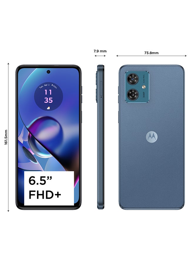 Motorola Moto G54 5G Single + eSim Vegan leather - Indigo Blue 8GB RAM 256GB - Middle East Version  - Image 3