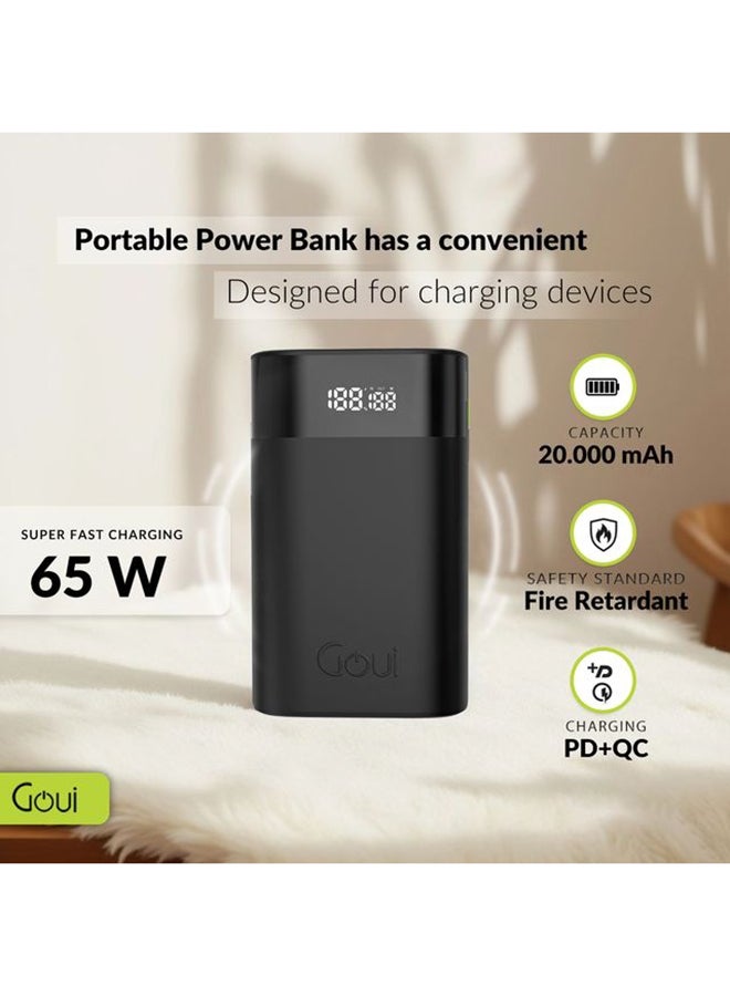 Goui 20000 mAh 20000 mAh Premium Ultra Fast Charging Power Bank – 22.5W Super Fast Portable Charger for Simultaneous Device Charging, Compact & Convenient for On-the-Go Power Anytime, Anywhere - Black Black - Image 5