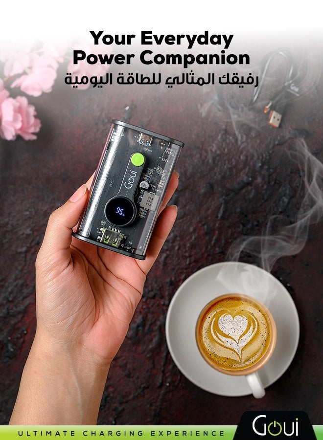 Goui 10000 mAh Nano 10 Pro Power Bank 22.5W – Qualcomm Quick Charge 3.0 & Power Delivery PD, Digital Screen, Portable Fast Charging for iPhones, Samsung, Galaxy, iPad Pro, AirPods, Huawei, Tablets, GPS devices, MP3/MP4 players, and more Black - Image 4