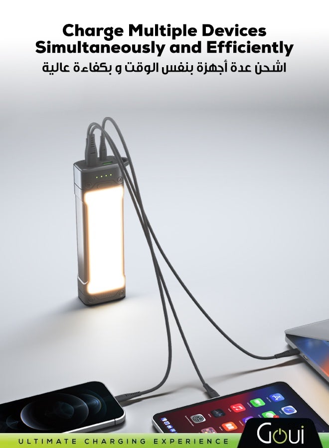 Goui 20000 mAh Torch Power Bank with Integrated Torch Light – High-Capacity Portable Charger for Simultaneous Device Charging, Fast Charging for iPhones, Samsung, Galaxy, iPad Pro, AirPods, Huawei, Tablets, GPS devices, MP3/MP4 players, and more, Compact Design for On-the-Go Power Anytime, Anywhere Black - Image 4