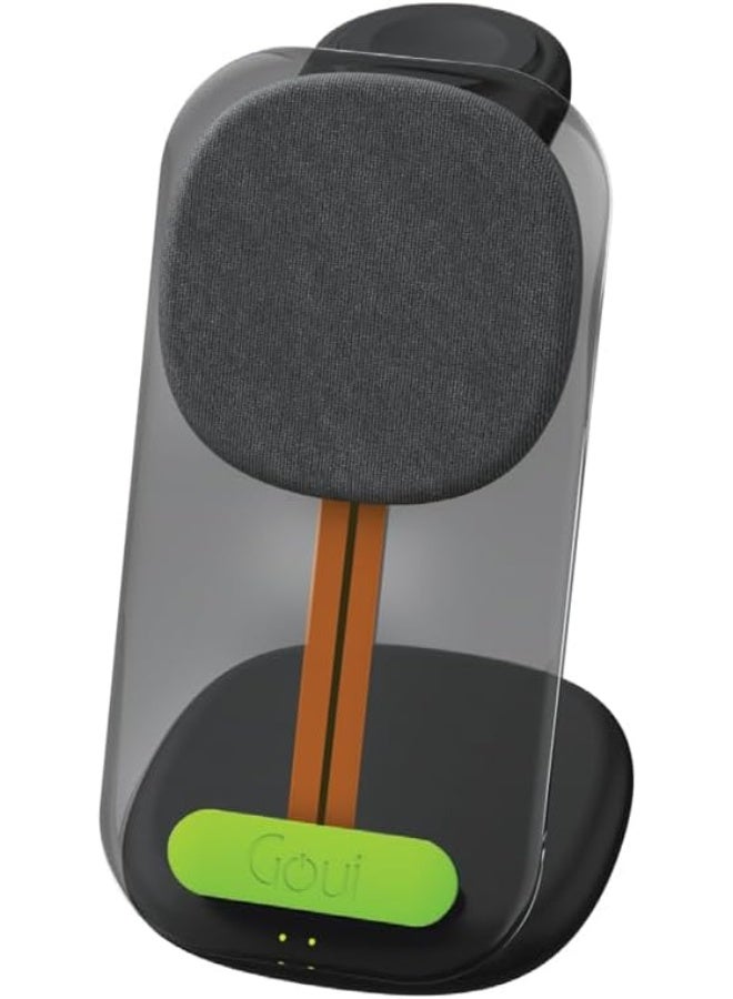Goui - 3-in-1 Ultra-Fast Wireless Charger – Simultaneously Charge Your Apple Watch, AirPods, and Phone with Ease and Speed – Convenient, Time-Saving, and Efficient Charging Solution - Black - Image 1