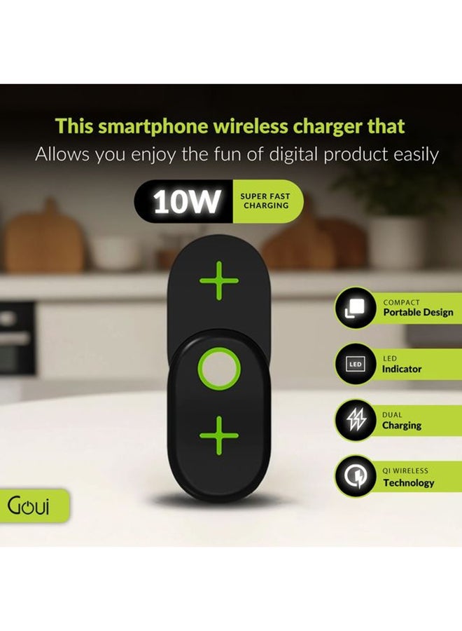 Goui - 3-in-1 Ultra-Fast Wireless Charger – Simultaneously Charge Your Apple Watch, AirPods, and Phone with Ease and Speed – Convenient, Time-Saving, and Efficient Charging Solution - Black - Image 1