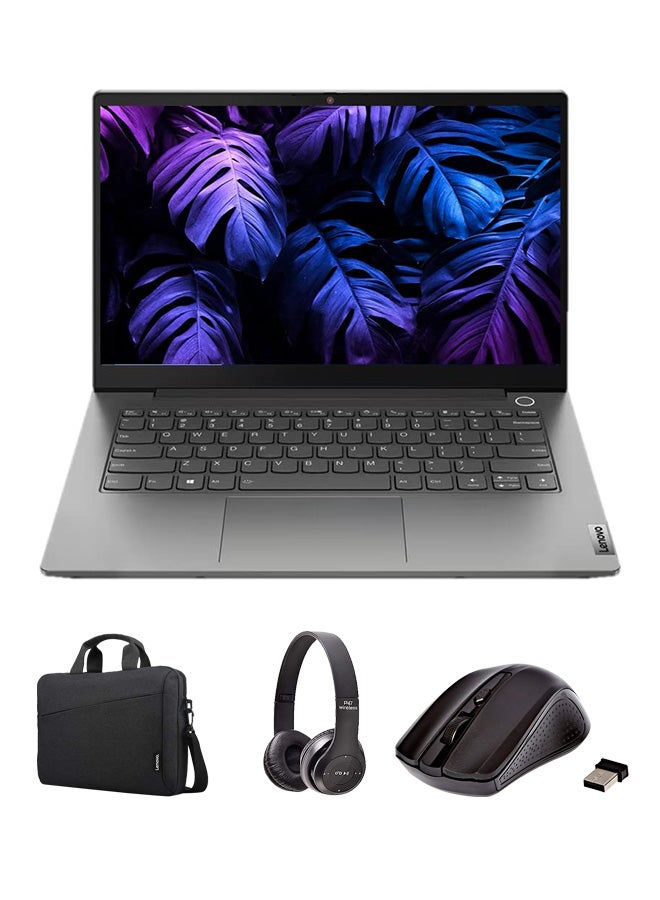 Lenovo - Thinkbook 14 G2 ITL (Upgraded Version) Laptop With 14 Inch Display, Core i7-1165G7 Processor/8GB RAM/512GB SSD/Intel Iris XE Graphics With Microsoft office 2019/Windows 10 Pro With (Upgraded Version) Laptop Bag + Wireless Mouse + BT Headphone English Black - Image 1