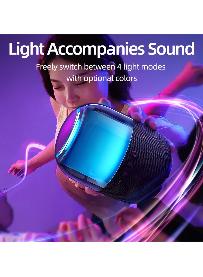 JOYROOM - RGB Bluetooth Wireless Speaker Transparent Shell With Microphone And Light Black - Image 1