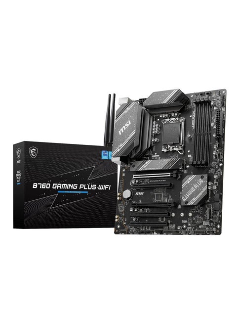 B760 Gaming Plus WiFi Gaming Motherboard (Supports 12th/13th Gen Intel Processors, LGA 1700, DDR5, PCIe 4.0, M.2, 2.5Gbps LAN, USB 3.2 Gen2, Wi-Fi 6E, ATX)