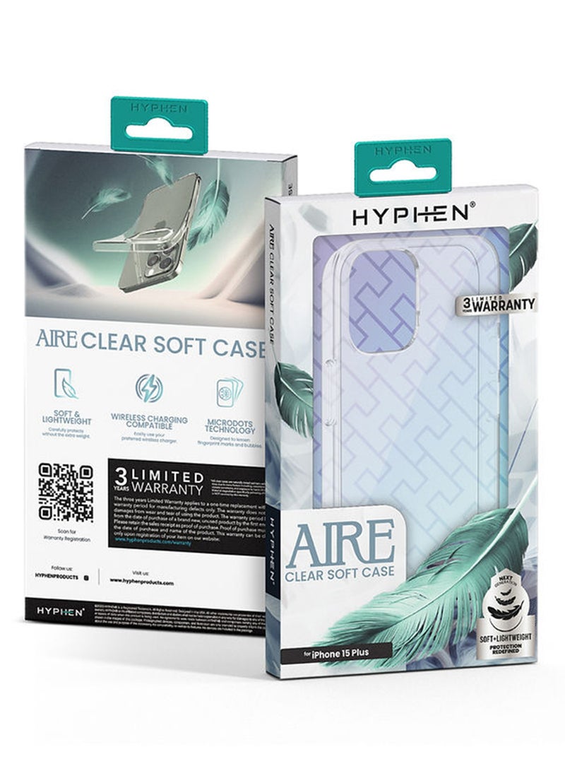 HYPHEN - Aire Clear Soft Case - iPhone 15 Plus - 6.7 Clear - Image 1