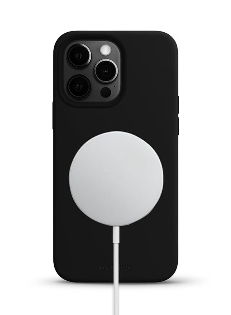 هايفن حافظة حماية MagSafe من السيليكون - آيفون 15 برو - 6.1 أسود - Image 2