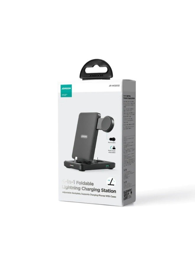 4-In-1 Foldable Charging Station Black