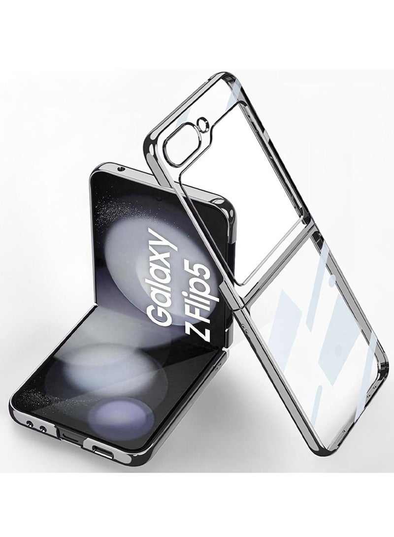 مارجون جراب شفاف مطلي بالكهرباء لتغطية كاملة لهاتف Samsung Galaxy Z Flip 5 - Image 2
