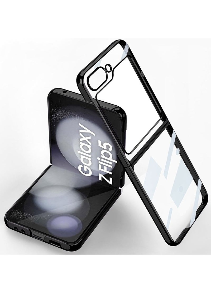 مارجون جراب شفاف مطلي بالكهرباء لتغطية كاملة لهاتف Samsung Galaxy Z Flip 5 - Image 2