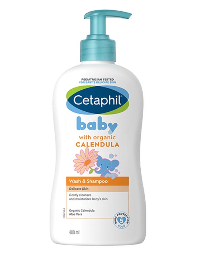 Cetaphil Baby Wash And Shampoo With Organic Calendula 400ml