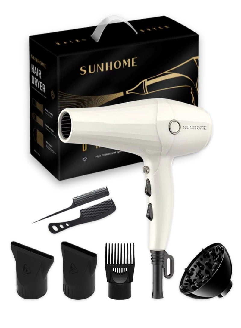 Sunhome 7-Piece Professional Hair Dryer Set 2500W White  - Image 2