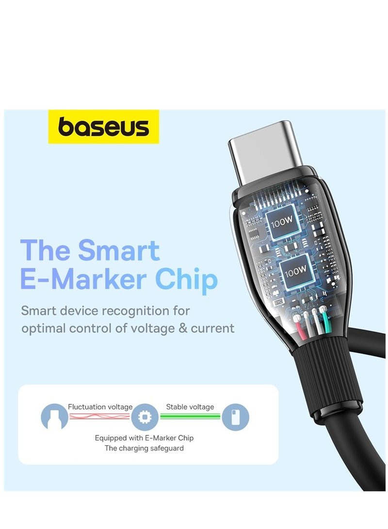 Baseus Usb C To C Cable 1.2M 100W 5A Usb C Charger Cable Fast Charge For iPhone 15 15Pro 15Plus 15Pro Max Samsung Galaxy S23 Huawei iPad Pro 2021 iPad Air 4 MacBook Pro 2020 Black - Image 3