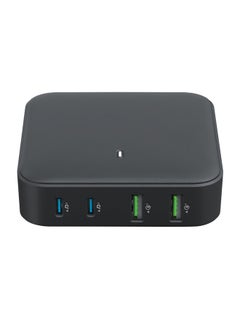 Gan 100W Desktop Charger with 4 Ports, Qualcomm Quick Charge 3.0, Power Delivery PD Technology, 150cm Cable – Fast, Efficient Charging for Multiple Devices Simultaneously - Black