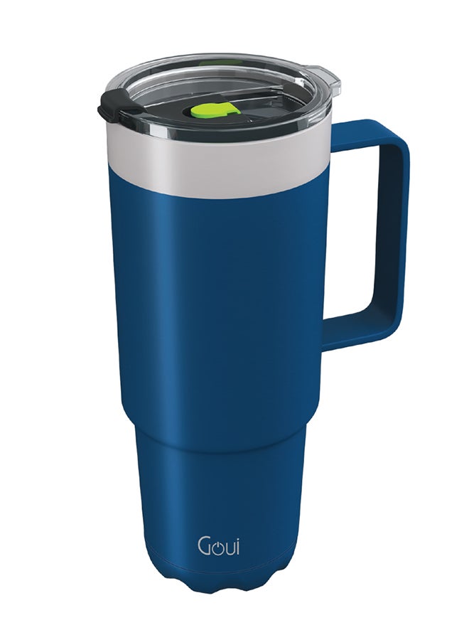 Goui Tumbler Stainless Steel Cup with Handle – Double-Walled Vacuum Insulation for Hot & Cold Beverages, 600ML Capacity, Ergonomic Design, Leak-Proof, Durable & Eco-Friendly Travel Mug - Blue  - Image 1