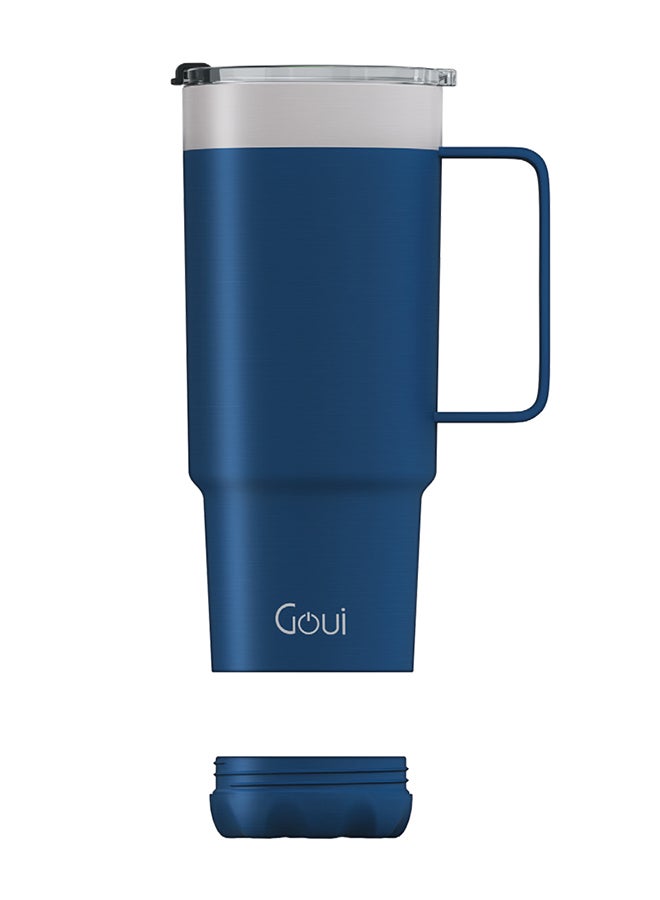 Goui Tumbler Stainless Steel Cup with Handle – Double-Walled Vacuum Insulation for Hot & Cold Beverages, 600ML Capacity, Ergonomic Design, Leak-Proof, Durable & Eco-Friendly Travel Mug - Blue  - Image 2