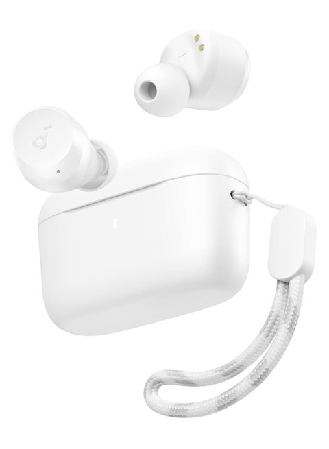 By Anker A25i True Wireless Earbuds, Bluetooth 5.3, App, Customized Sound, 28H Long Playtime, Water-Resistant, 2 Mics For AI Clear Calls, Single Earbud Mode White
