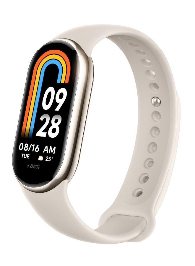 Xiaomi - Smart Band 8 (BHR7166GL) – Champagne Gold, 1.62" AMOLED, Heart Rate & SpO₂ Monitor, 100+ Sports Modes, 16-Day Battery, 5ATM Water Resistance Gold - Image 1