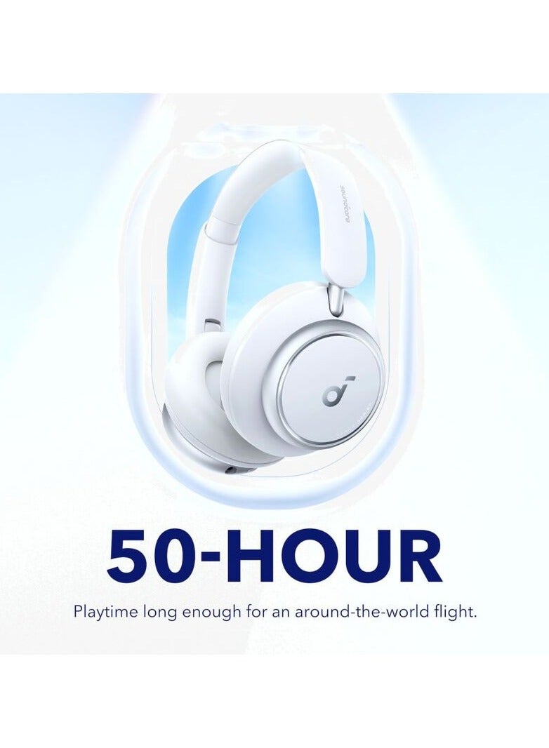 Soundcore - Space Q45 Adaptive Active Noise Cancelling Headphones Reduce Noise by Up to 98% 50H Playtime App Control Wireless Audio Comfortable Fit Clear Calls White - Image 1