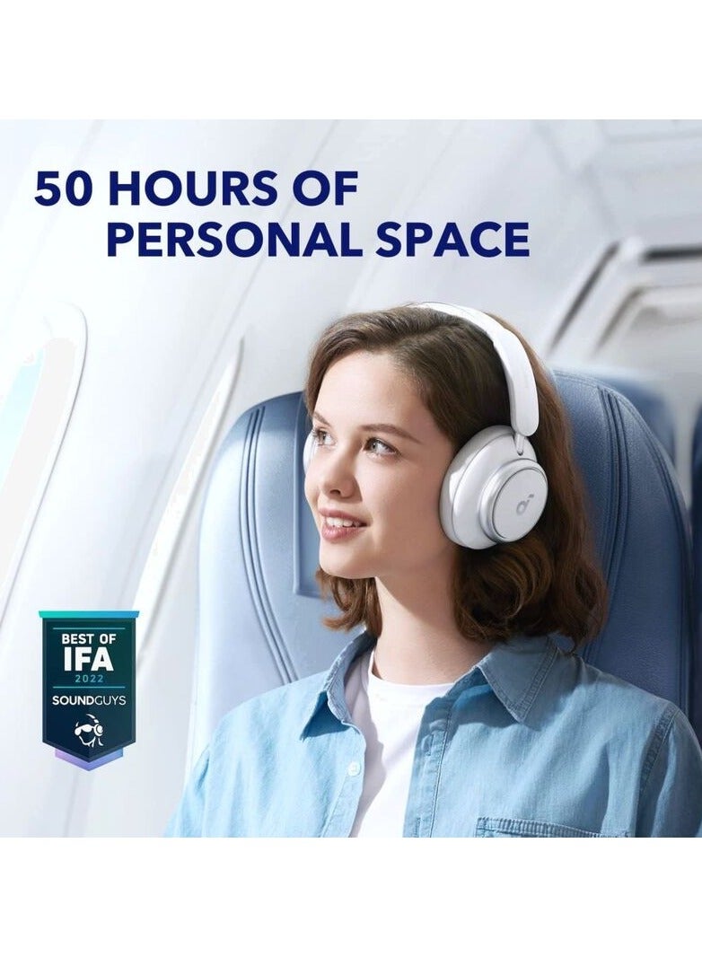 Soundcore - Space Q45 Adaptive Active Noise Cancelling Headphones Reduce Noise by Up to 98% 50H Playtime App Control Wireless Audio Comfortable Fit Clear Calls White - Image 1