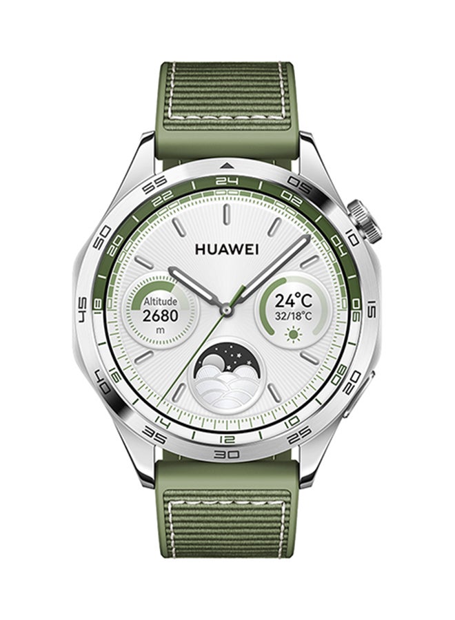 HUAWEI - Watch GT4 46mm Smartwatch, Upto 2-Weeks Battery Life, Dual-Band Five-System GNSS Positioning, Pulse Wave Arrhythmia Analysis, 24/7 Health Monitoring, Compatible With Andriod And iOS Green - Image 1