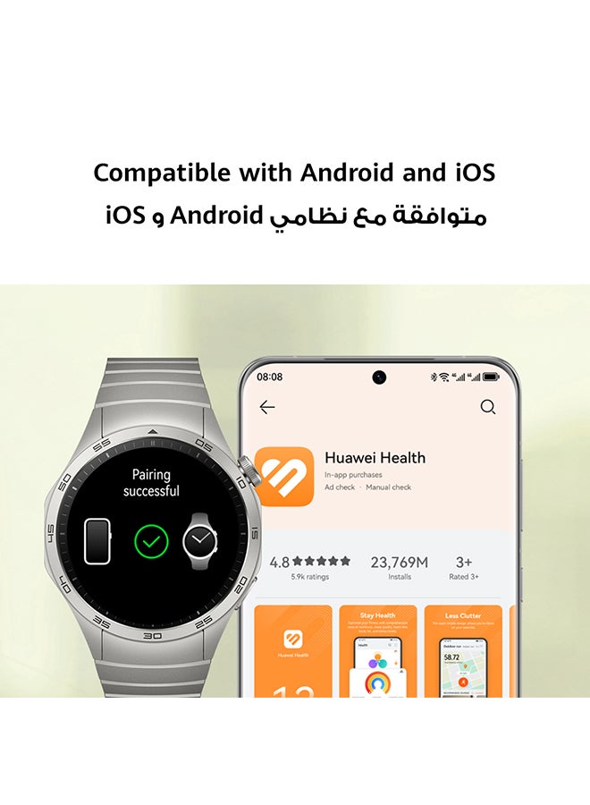 HUAWEI - Watch GT4 46mm Smartwatch, Upto 2-Weeks Battery Life, Dual-Band Five-System GNSS Positioning, Pulse Wave Arrhythmia Analysis, 24/7 Health Monitoring, Compatible With Andriod And iOS Green - Image 1