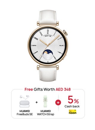 Watch GT4 41mm Smartwatch + Freebuds SE + Strap, 7-Day Battery Life, Pulse Wave Analysis, Female Health Management 3.0, 24/7 Health Monitoring, Compatible With Android And iOS White - pnsku/N70001529V/45/_/1695206428/6826d4c0-0abe-4353-b021-97e4012ce03f