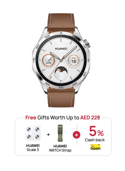 ساعة GT4 الذكية مقاس 46 مم، + Scale3 + حزام، عمر بطارية يصل إلى أسبوعين، تحليل عدم انتظام ضربات القلب، مراقبة صحية على مدار الساعة طوال أيام الأسبوع، متوافقة مع Android وiOS