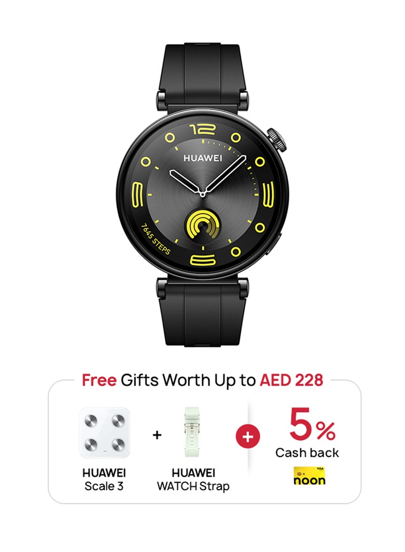 HUAWEI - Watch GT4 41mm Smartwatch, + Scale3 + Strap, 7-Day Battery Life, Pulse Wave Analysis, Female Health Management 3.0, 24/7 Health Monitoring, Compatible With Andriod And iOS Black - Image 1