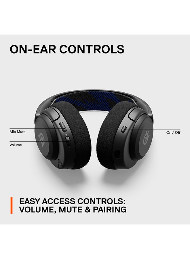 ستيل سيريز - سماعة ألعاب SteelSeries Arctis Nova 4P اللاسلكية متعددة المنصات - صوت مكاني 360 درجة - لاسلكي عالي السرعة 2.4 جيجا هرتز - بطارية 36 ساعة - USB-C - ميكروفون ClearCast Gen 2 - PlayStation، PC، Switch، Meta كويست 2 - Image 1