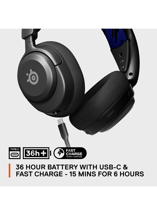ستيل سيريز - سماعة ألعاب SteelSeries Arctis Nova 4P اللاسلكية متعددة المنصات - صوت مكاني 360 درجة - لاسلكي عالي السرعة 2.4 جيجا هرتز - بطارية 36 ساعة - USB-C - ميكروفون ClearCast Gen 2 - PlayStation، PC، Switch، Meta كويست 2 - Image 1
