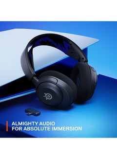 ستيل سيريز سماعة ألعاب SteelSeries Arctis Nova 4P اللاسلكية متعددة المنصات - صوت مكاني 360 درجة - لاسلكي عالي السرعة 2.4 جيجا هرتز - بطارية 36 ساعة - USB-C - ميكروفون ClearCast Gen 2 - PlayStation، PC، Switch، Meta كويست 2  - Image 3