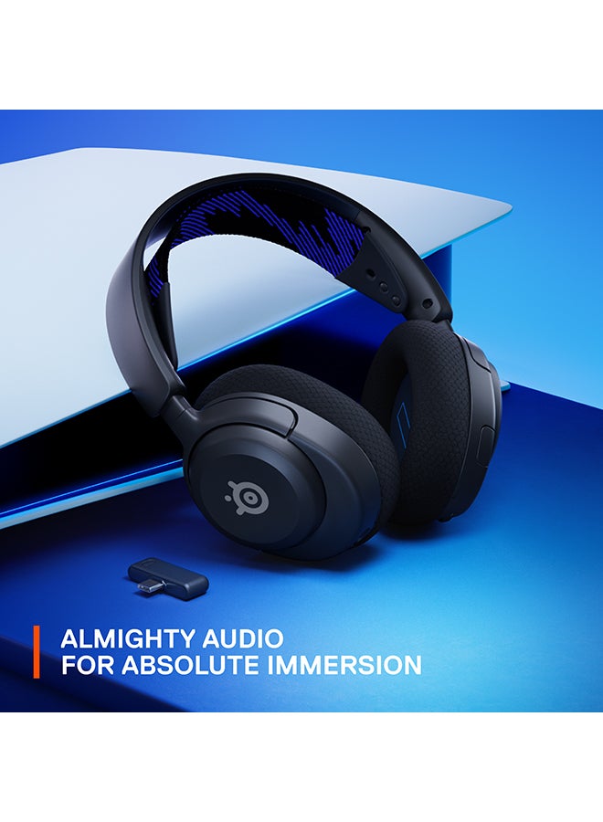 ستيل سيريز - سماعة ألعاب SteelSeries Arctis Nova 4P اللاسلكية متعددة المنصات - صوت مكاني 360 درجة - لاسلكي عالي السرعة 2.4 جيجا هرتز - بطارية 36 ساعة - USB-C - ميكروفون ClearCast Gen 2 - PlayStation، PC، Switch، Meta كويست 2 - Image 1
