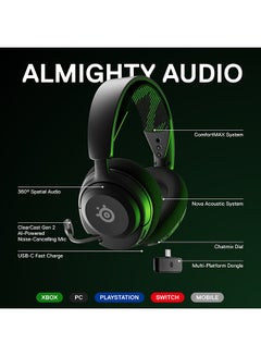 steelseries SteelSeries Arctis Nova 4X Wireless Multi-Platform Gaming Headset — 360° Spatial Audio — 2.4GHz High-Speed Wireless — 36 Hr Battery — USB-C — ClearCast Gen 2 Mic — Xbox Series X|S, PC, PS5, Switch  - Image 2