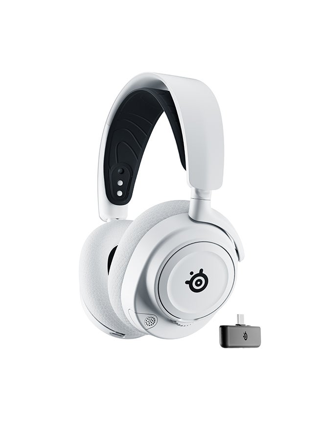 steelseries - Arctis Nova 7X Wireless Multi System Gaming & Mobile Headset, Nova Acoustic System, 2.4GHz+Bluetooth, 38Hr Battery, ClearCast Gen2 Mic, For Xbox Series X|S, PC, PS5, White | 61567 - Image 1