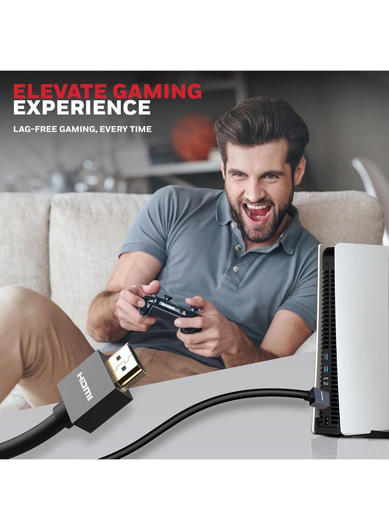 Honeywell - HDMI v2.0, 4K@60Hz Cable With Ethernet, 1 Mtr (3.2 ft), Upto 18GBPS Transfer Speed,High Speed With UHD Resolution, Comaptible With Television, Soundbar, Gaming Console, PC, Laptop Grey-2.0 - Image 1
