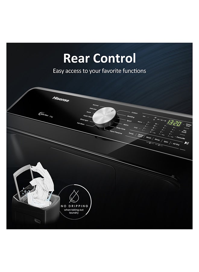 Hisense Top Load Fully Automatic Washing Machine, Mega Capacity And Powerful Waterfall 17 kg WT3T1723UT Grey - Image 5